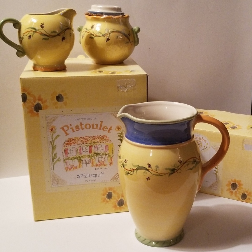 3 piece pitcher + sugar & creamer set